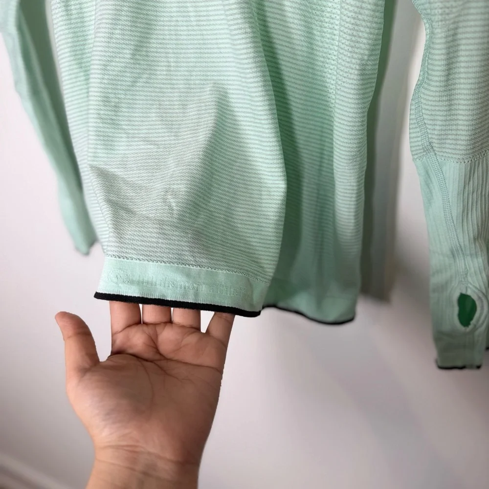Lululemon Mint Green Long Sleeve Swiftly Shirt Sz 6 - Picture 3 of 3